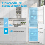 Midea Frigorífico Combi No Frost 59,5 cm x 188/201 cm Blanco/Inox 224-256L - Imagen 3